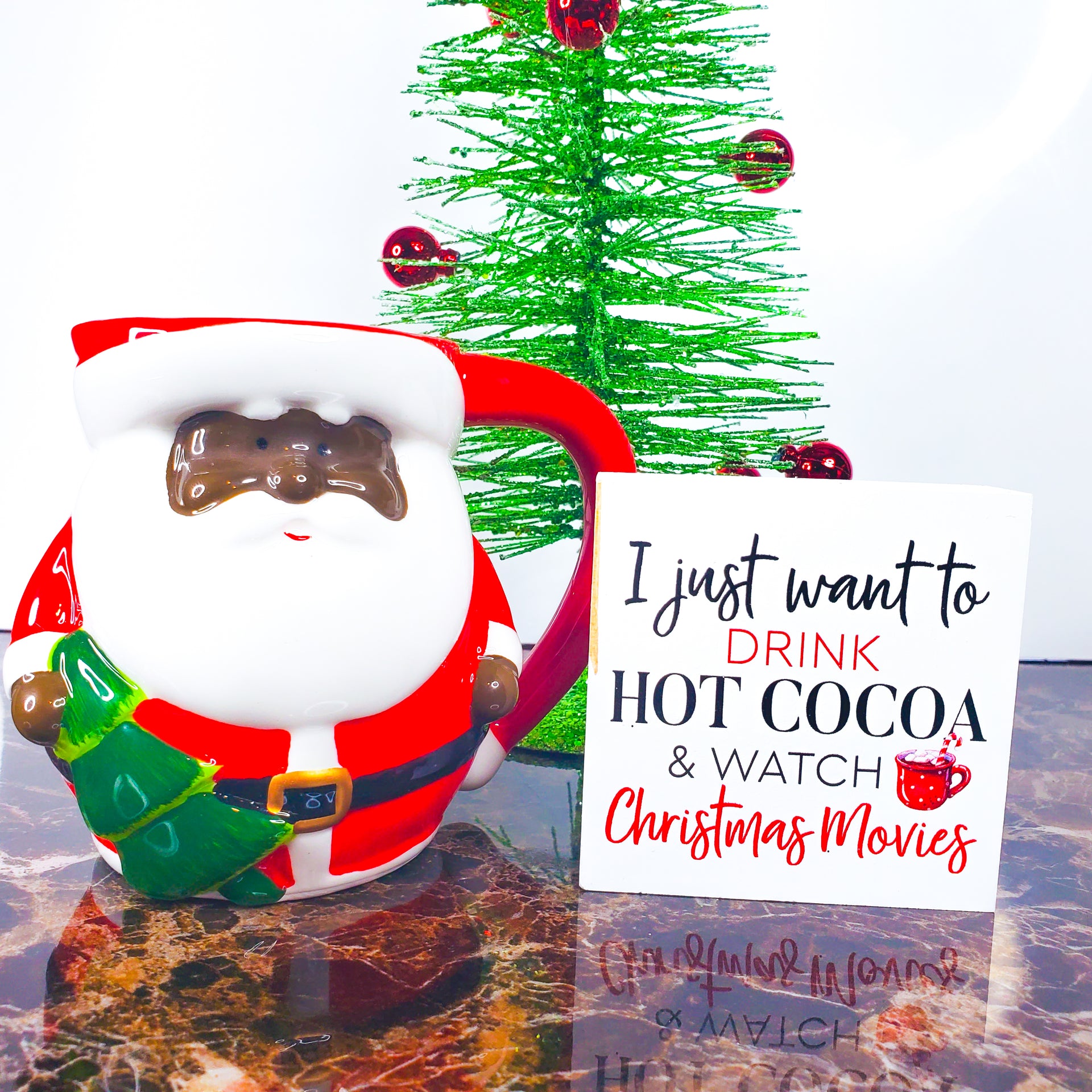 adoring santa coffee mug Santa Christmas Gift Mug with Chocolate – Stage Stop Candy main image 0